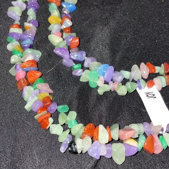 32" Multicolor Jade Chip Necklace by Jade of Yesteryear - Picture 9 of 11